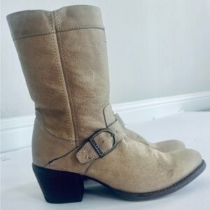 DURANGO Taupe Heeled Western Boots with Buckles 9” Shaft Size 10M